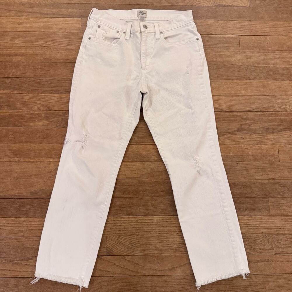 J. Crew Women's White Slim Boyfriend Chino - Size 27
 b82